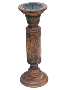 Wooden Candle and Incense Stand